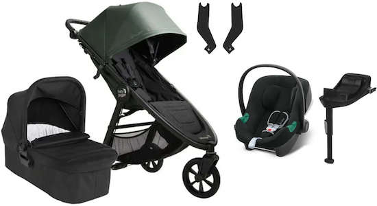 Baby Jogger City Mini GT 2.1 Duovagn inkl. Cybex Aton B2 &  Bas, Briar Green/Jet Black