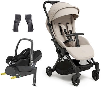 Visa mer info om denna barnvagn Beemoo Easy Fly Lux 4 Sulky Inkl. Maxi-Cosi CabrioFix Babyskydd & Bas, Sand Beige
