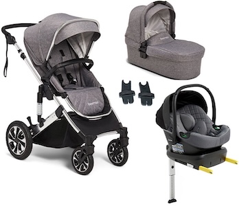 Visa mer info om denna barnvagn Beemoo Maxi 4 Duovagn Inkl. Beemoo Route Babyskydd & Bas, Grey Silver/Mineral Gray