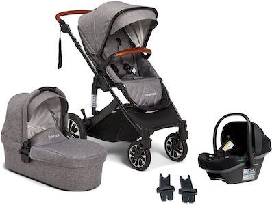 Visa mer info om denna barnvagn Beemoo Maxi 4 Duovagn Inkl. Beemoo Route i-Size Babyskydd, Grey Black/Black Stone