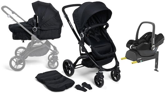 Visa mer info om denna barnvagn Beemoo Move 2-in-1 Kombivagn Inkl. Maxi-Cosi CabrioFix Babyskydd & Bas, Black