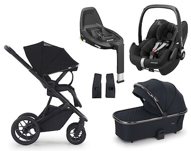 Visa mer info om denna barnvagn Crescent Prestige 2 Exclusive + Maxi-Cosi Pebble Pro med isofixbas och adaptrar