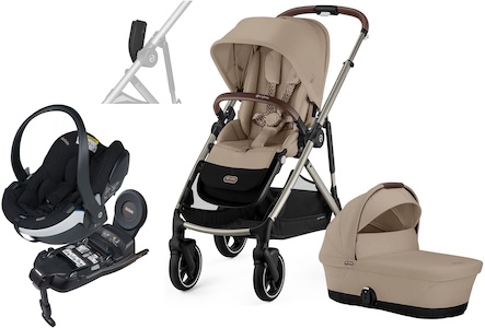 Visa mer info om denna barnvagn Cybex GAZELLE S Duovagn inkl. BeSafe iZi Go Modular Babyskydd X2 & Bas, Almond Beige/Taupe