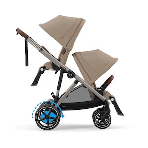Visa mer info om denna barnvagn Cybex e-Gazelle S Syskonvagn, Almond Beige/ Taupe
