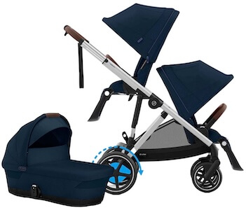 Visa mer info om denna barnvagn Cybex e-Gazelle S Syskonvagn inkl. Liggdel, Ocean Blue/Silver