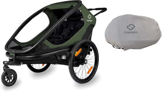 Visa mer info om denna barnvagn Hamax Outback Cykelvagn inkl. Förvaringsöverdrag, Green/Black