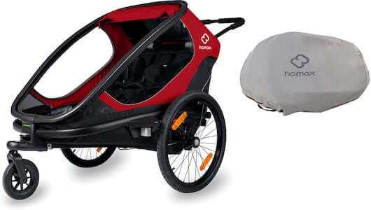 Visa mer info om denna barnvagn Hamax Outback Cykelvagn inkl. Förvaringsöverdrag, Red/Black