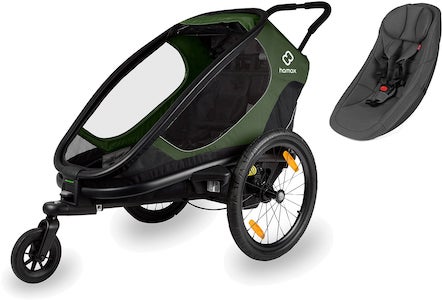 Visa mer info om denna barnvagn Hamax Outback ONE Cykelvagn inkl. Babyinsats, Green/Black
