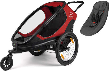 Visa mer info om denna barnvagn Hamax Outback ONE Cykelvagn inkl. Babyinsats, Red/Black