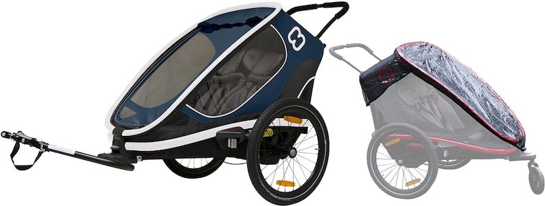 Visa mer info om denna barnvagn Hamax Outback Reclining Cykelvagn 2019 inkl. Regnskydd, Navy/White