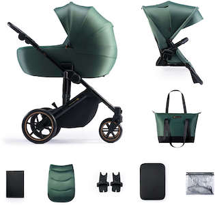 Kinderkraft Prime 2 2-in-1 Duovagn, Dark Green