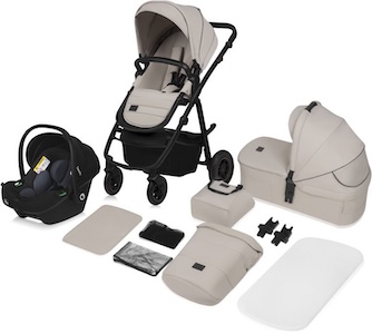 Lionelo Amber Plus 3-in-1 Kombivagn, Beige Sand